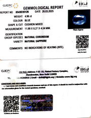 4.96/CT Natural Blue Sapphire With Govt Lab Certificate